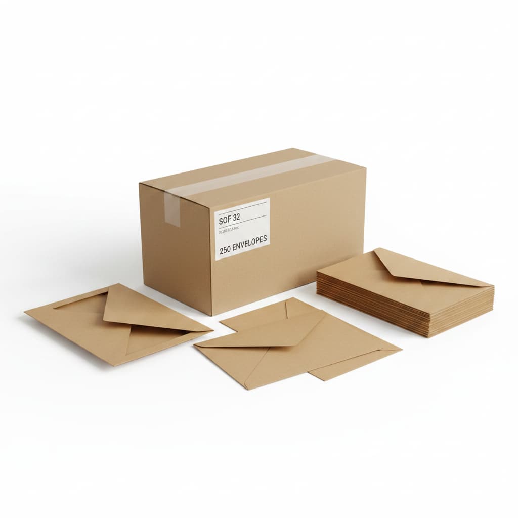 Caixa 250 Envelopes Pardo Tamanho 229x324 Embalagem Resistente Envio Seguro Organizador