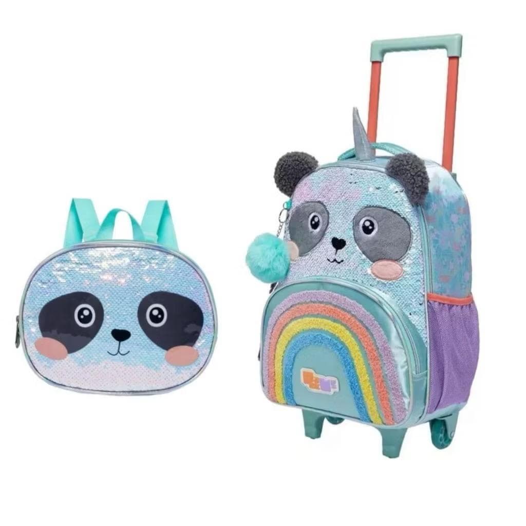 Kit Mochila de Carrinho + Lancheira Pacific Pack Me Sweet Panda Paete