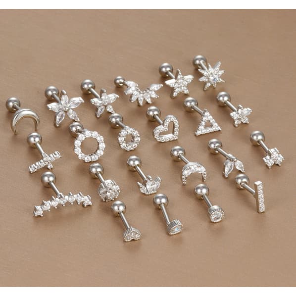 Kit 3/5/6 Uniddes Pinos de osso de orelha de aço inoxidável/pinos de orelha pequenos