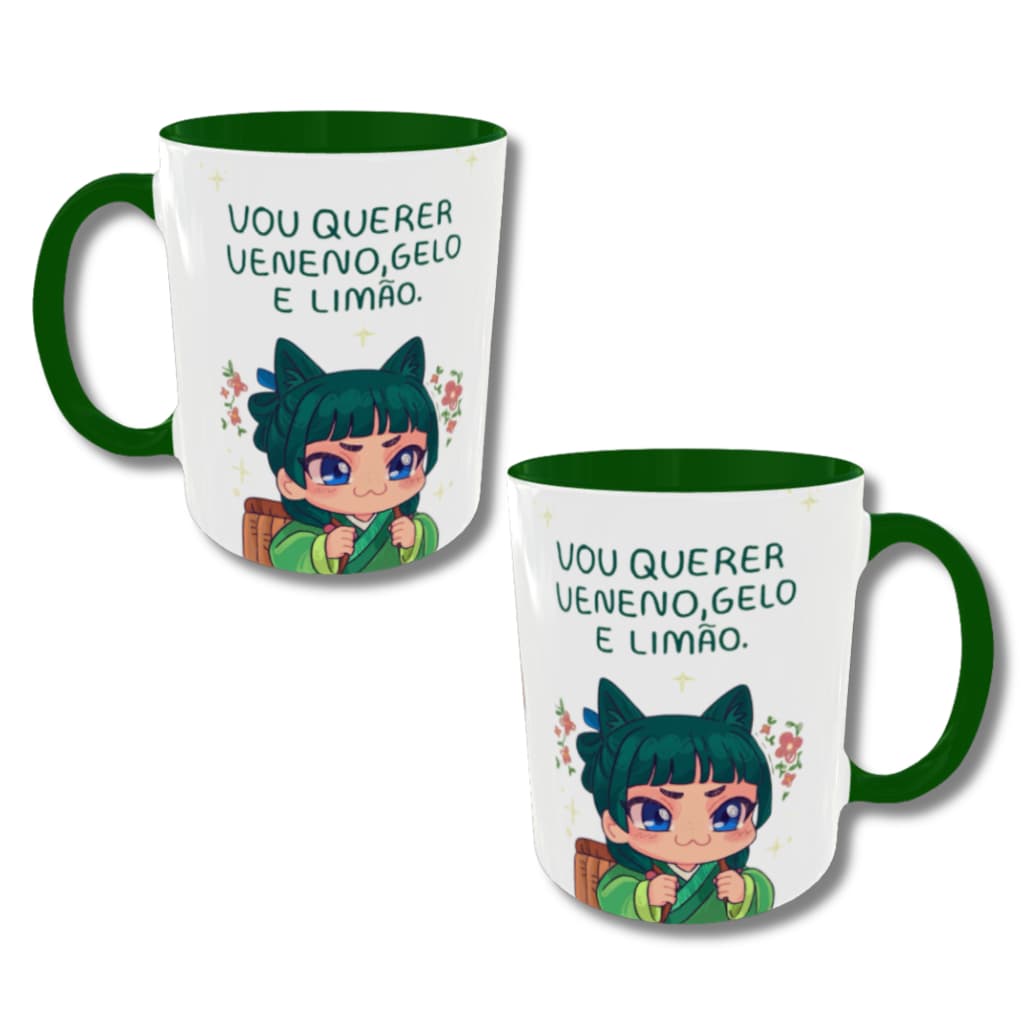 Caneca Diários de uma Apotecária Maomao Jinshi Cerâmica 325ml Anime Kusuriya no Hitorigoto otaku