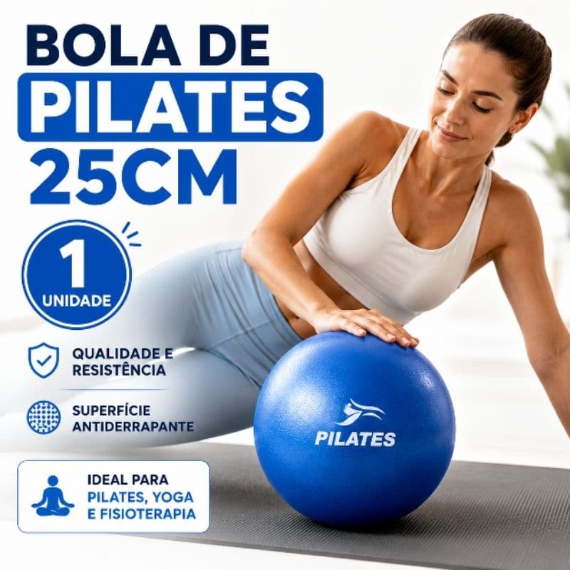 Bola de Pilates Overball 25cm para Yoga, Fisioterapia, Exercícios Fortalecimento e Postura – 1 Unidade