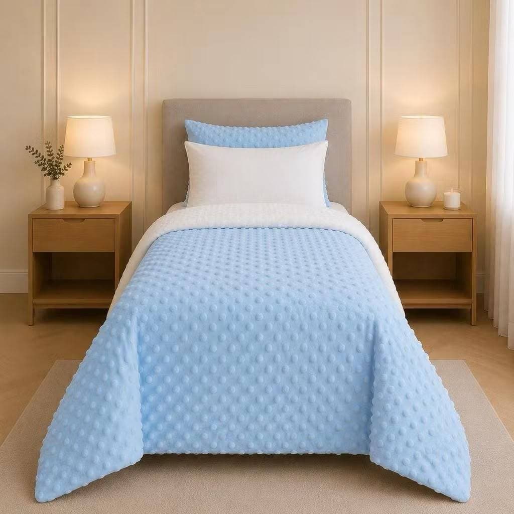 Cobertor Luxo Solteiro Dupla Face Soft Bolha Com Sherpa 1,60 x 1,85 Metro