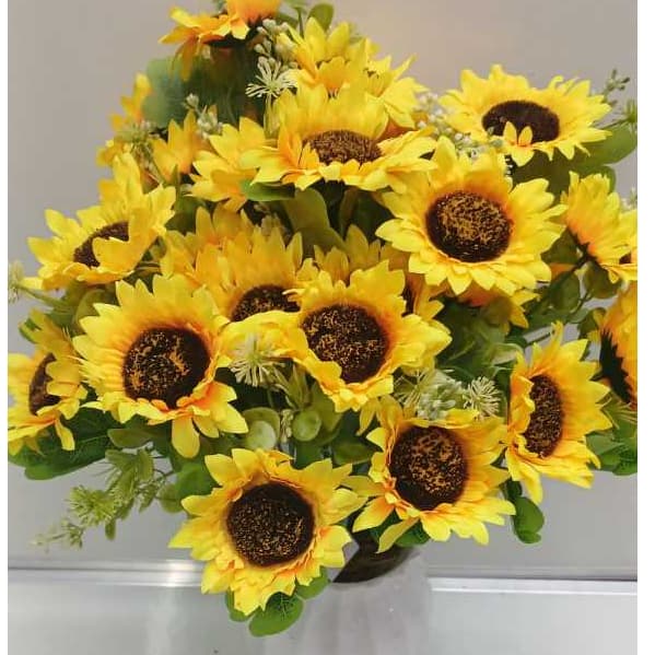 Girassol Mini   -  Kit com 5  flores Artificial