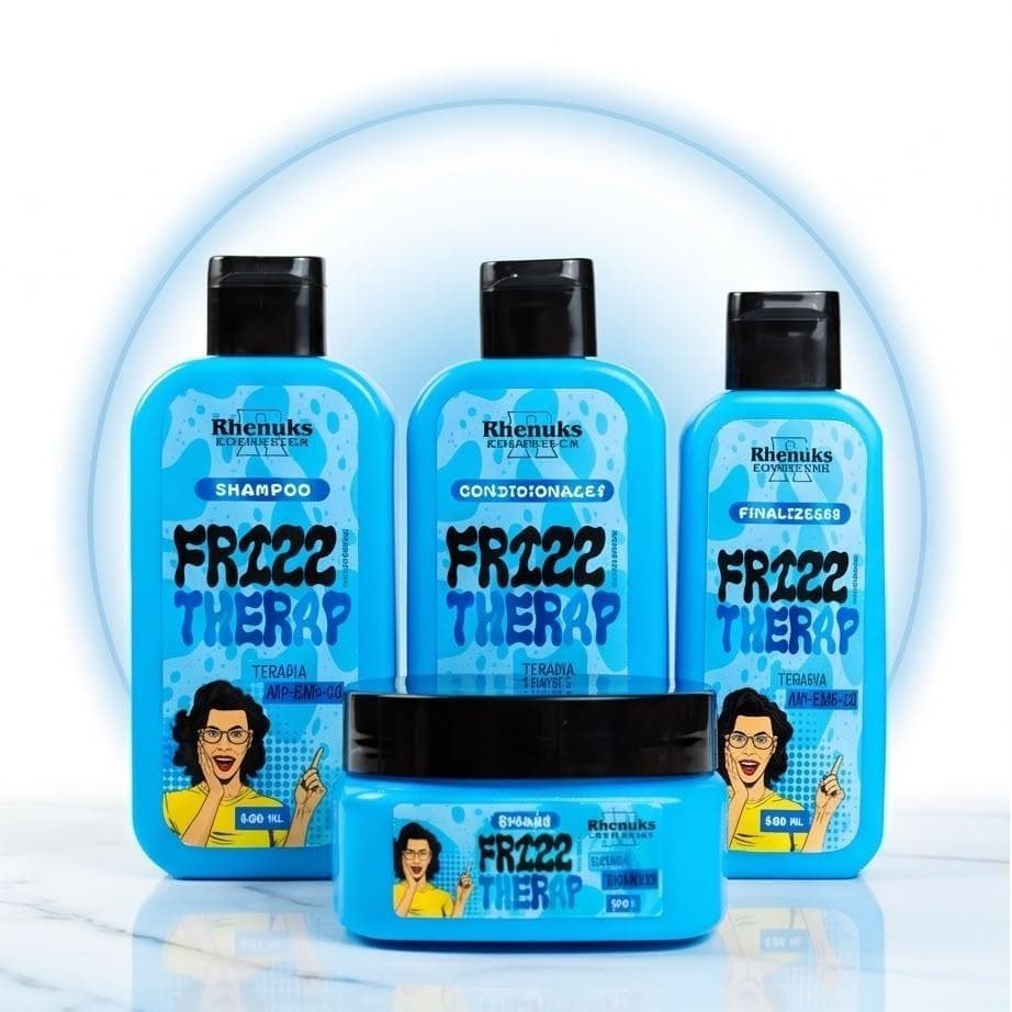 Kit Capilar Rhenuks Anti Frizz Therap Shampoo Condicionador Máscara Finalizador 4 Itens Hidratação