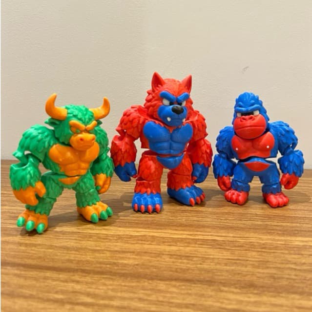 Brinquedo Articulado Flexível - Touro, Lobo e Gorila