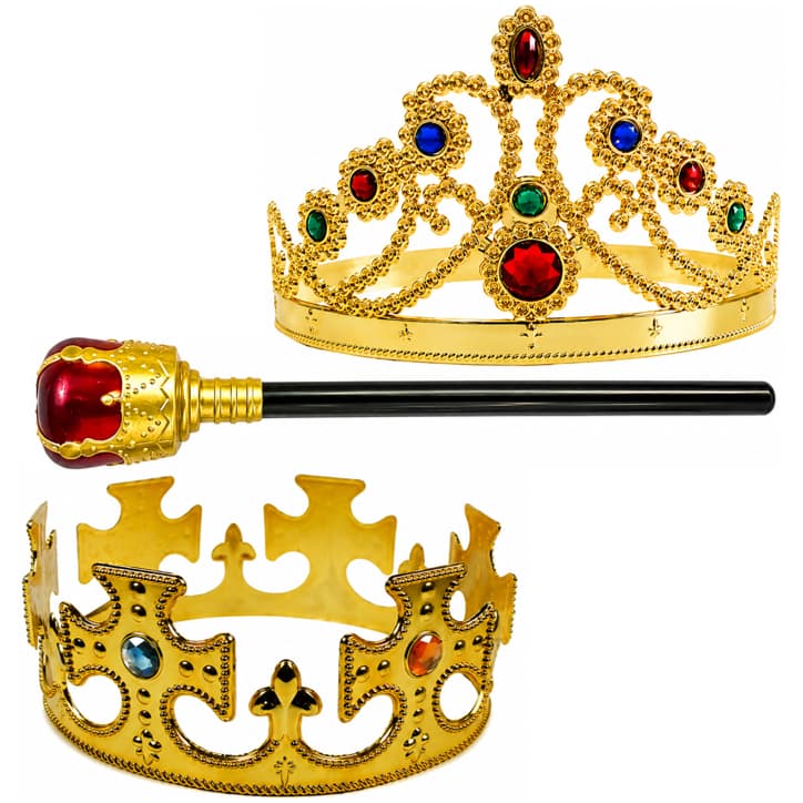 Coroa Rei e Rainha Cetro Príncipe e Princesa Adulto e Infantil