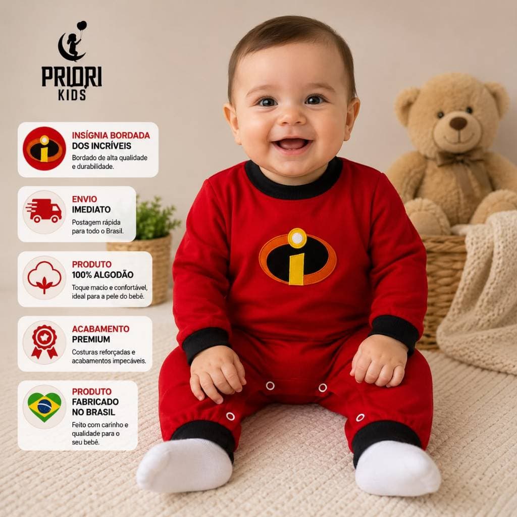 Roupa de Bebe Macacão Bebê Menino Mesversario Menino Body Bebe - Bebê Incríveis Zezé Entrega Rapida