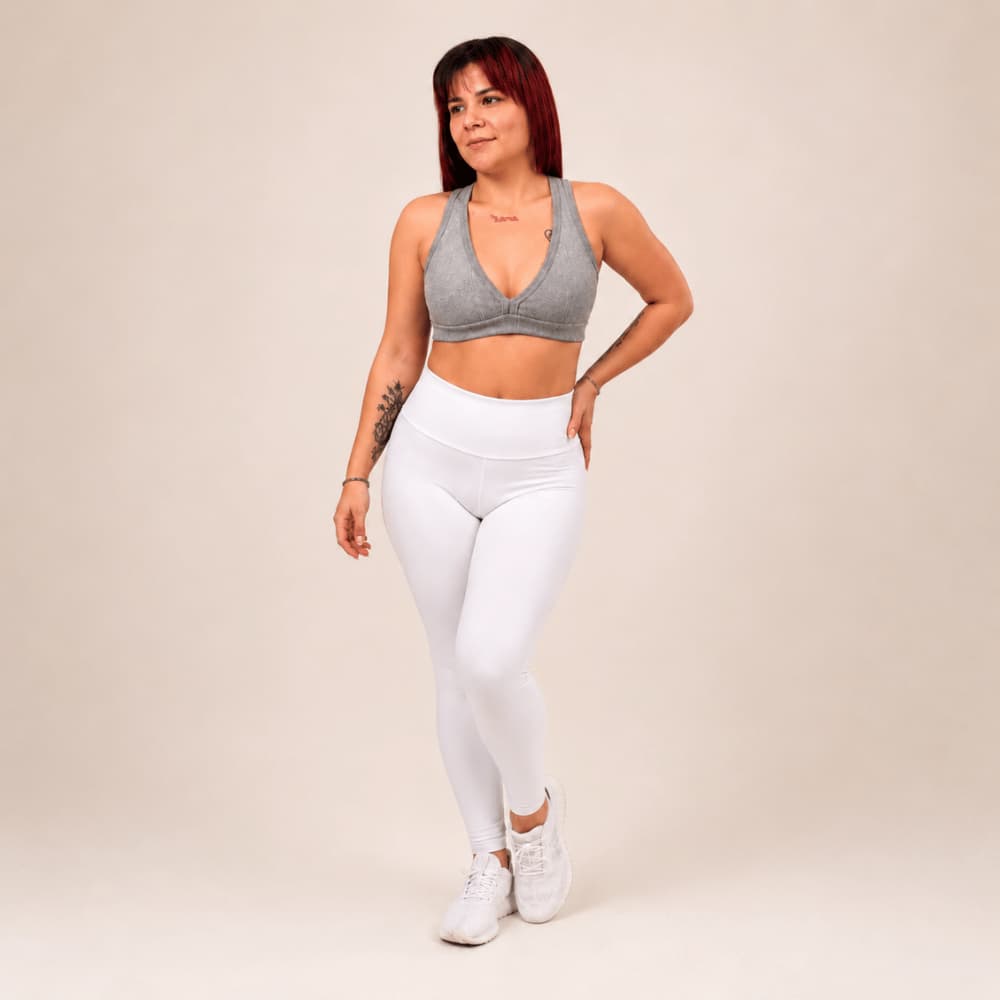 Top Fitness Feminino Canelado Sem Bojo Decote V Academia Musculação Yoga Treino Confortável Casual Alta Sustentação