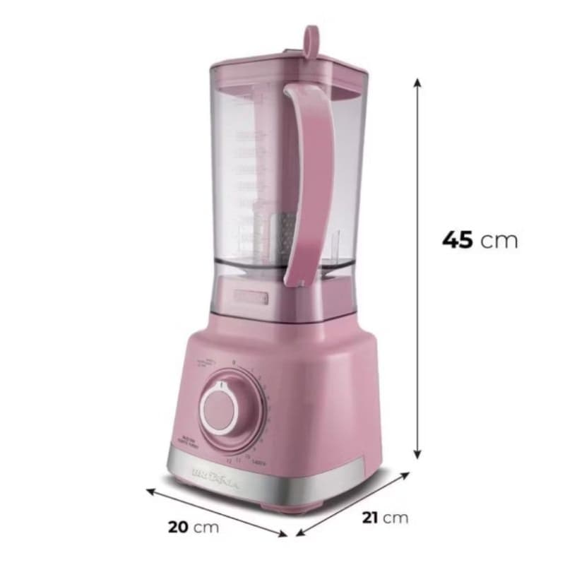 Liquidificador Rosa Britânia 3L 1200W - 6 Lâminas, 12 Velocidades, Auto Limpeza