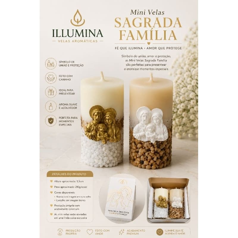 Mini Vela Oratória Sagrada Família Lembrancinha