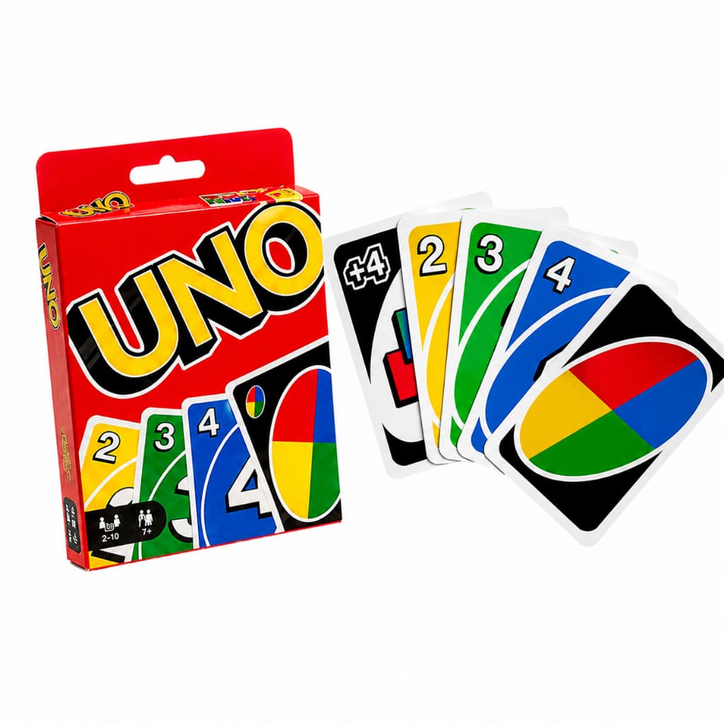 Uno Jogo De Cartas Uno Mattel (2 Maços X 114pc) Diversão Preto Português