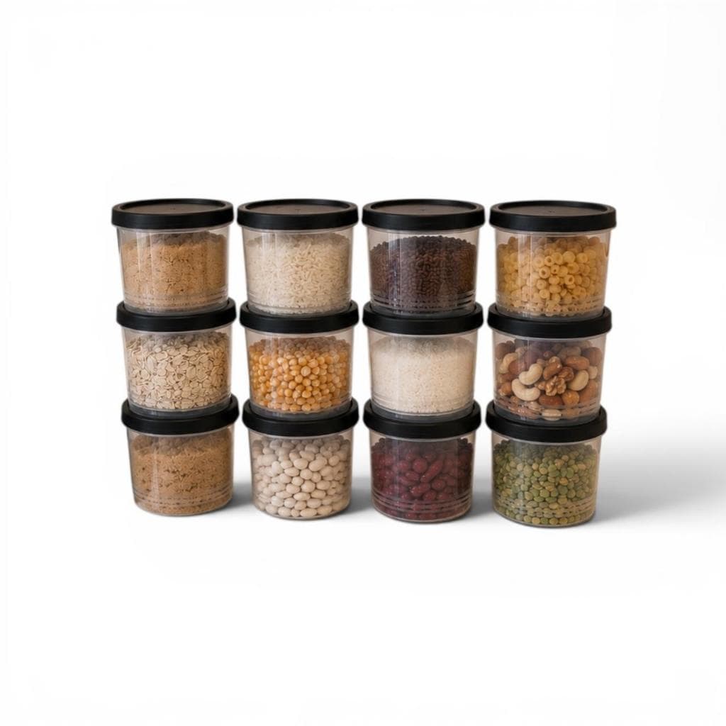 Potes Plasticos hermeticos 360ml Mantimentos Porta Condimentos temperos  Especiarias Bolo No Pote