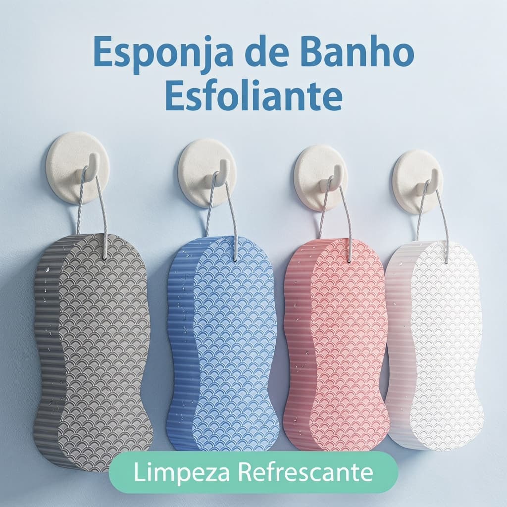 Esfoliante Macio Tipo Esponja de Ducha Renova Textura da Pele Todo o Corpo