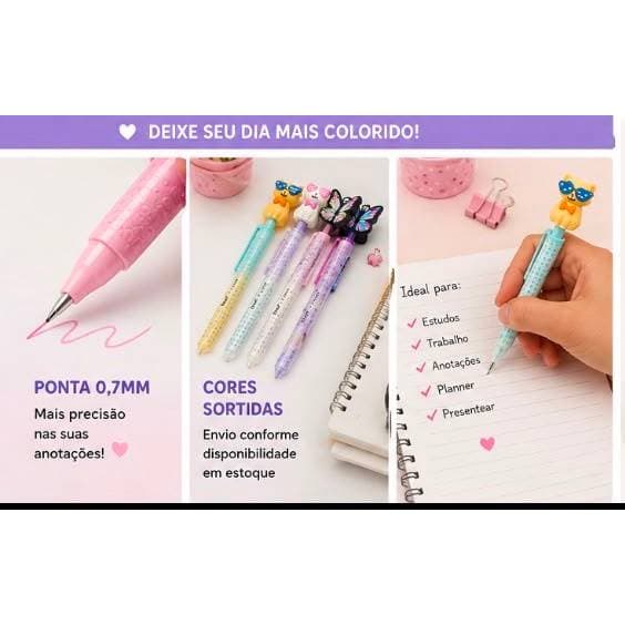 ✨Lapiseira  Decorada BRW Cats e Dreams 0.7mm