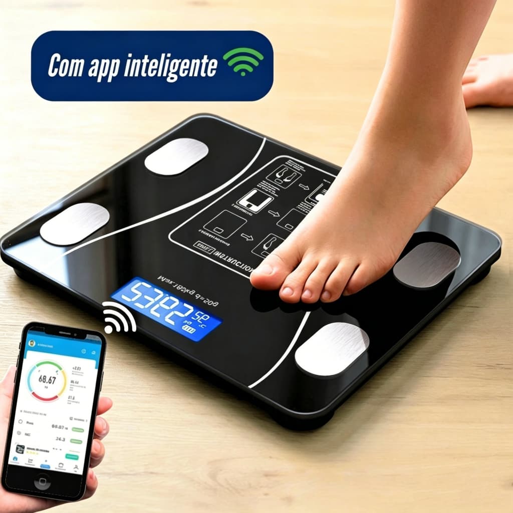 Profissional Balança Bioimpedância Digital lmc Aplicativo Bluetooth, USB Fitness Treino 180kg