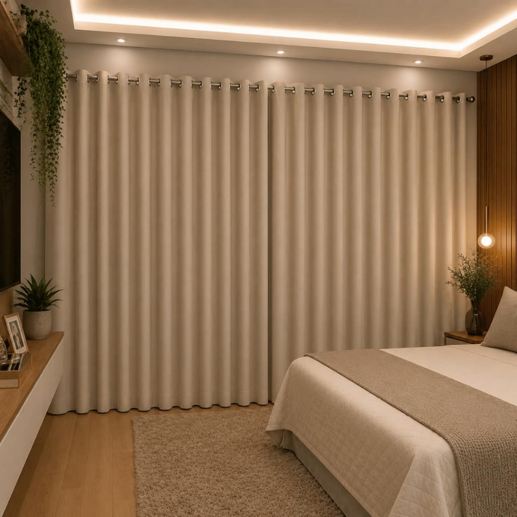 Cortina Blecaute Em Tecido Luxo Para Sala E Quartos Vários Tamanhos