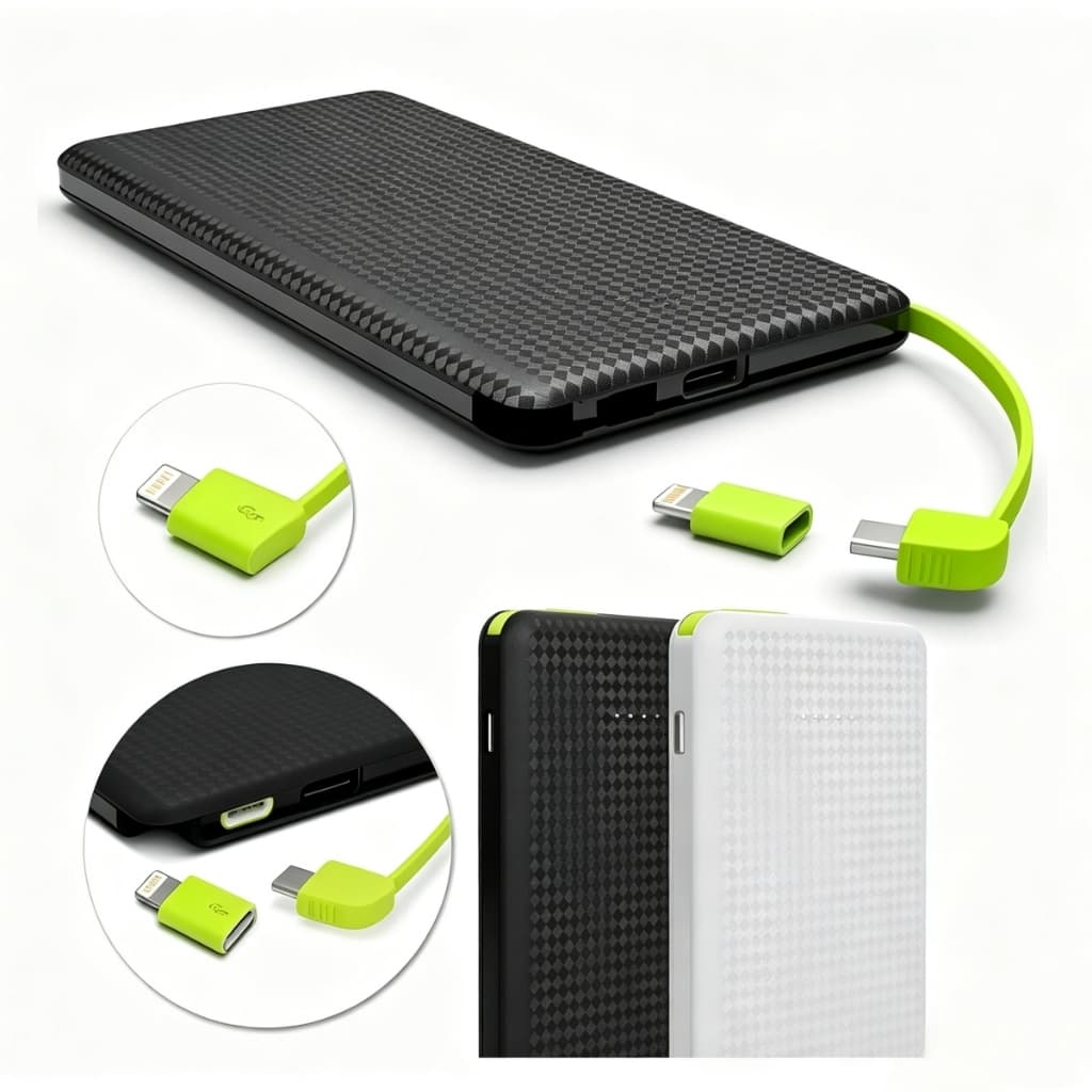 Carregador Portátil Power Bank PN951 10000mAh Cabo Embutido