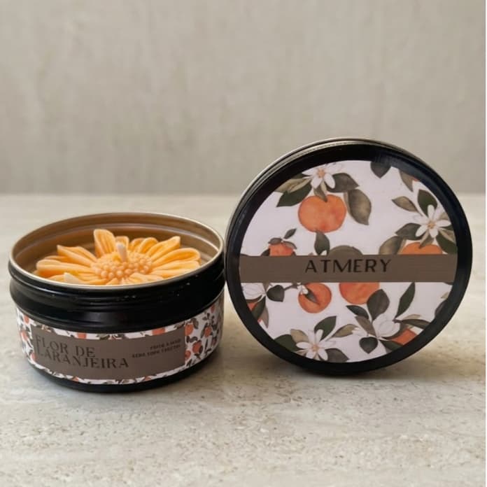 Vela Aromática Flor de Laranjeira em Lata 90g | Artesanal