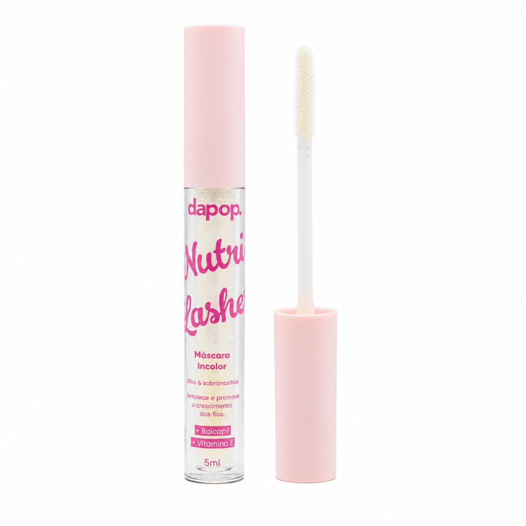 Máscara Incolor para Cílios e Sobrancelhas Nutri Lashes Dapop com Baicapil e Vitamina E 5ml
