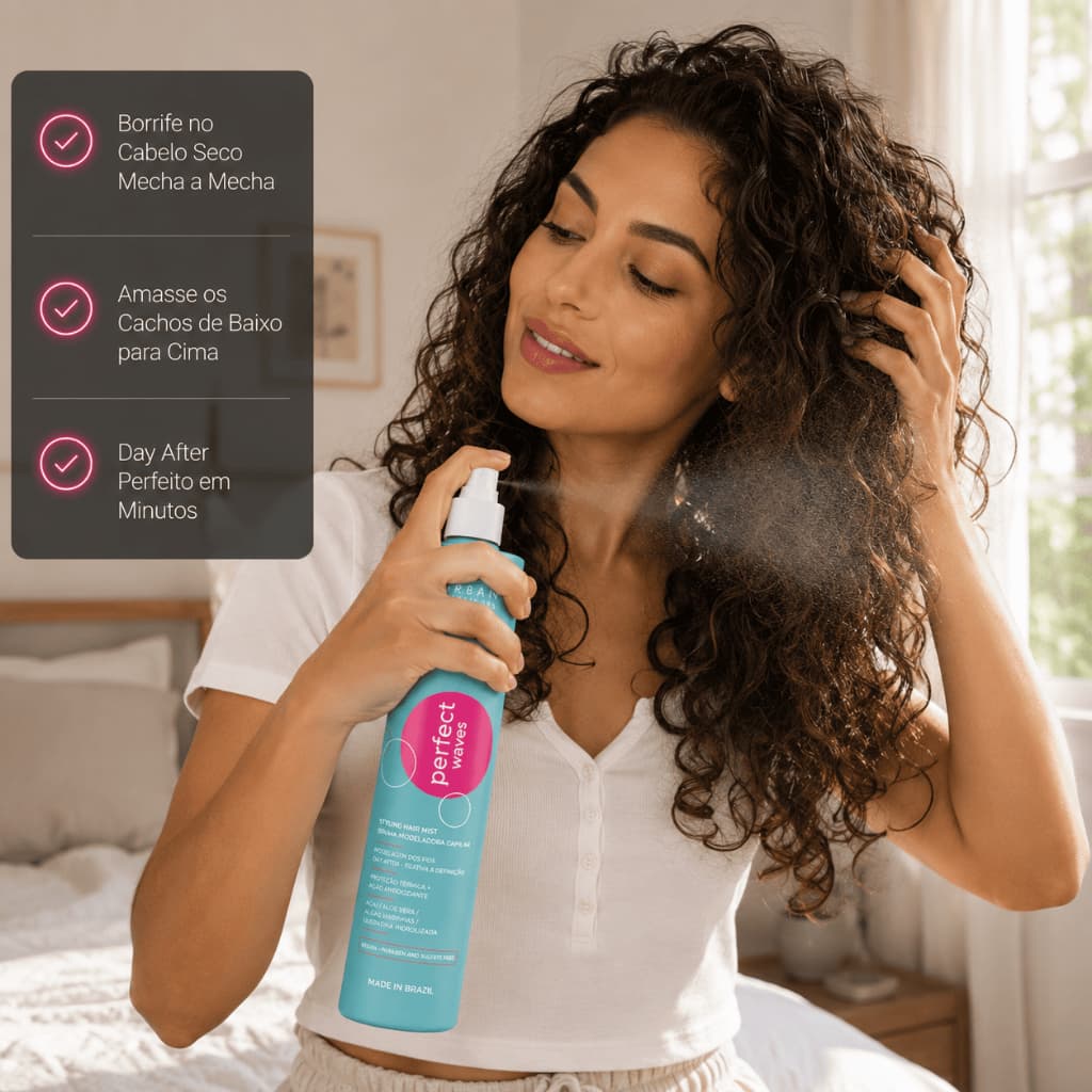 Korban Perfect Waves Bruma Modeladora 250ml Day After Cachos Queratina Açaí Vegano Sem Sulfato
