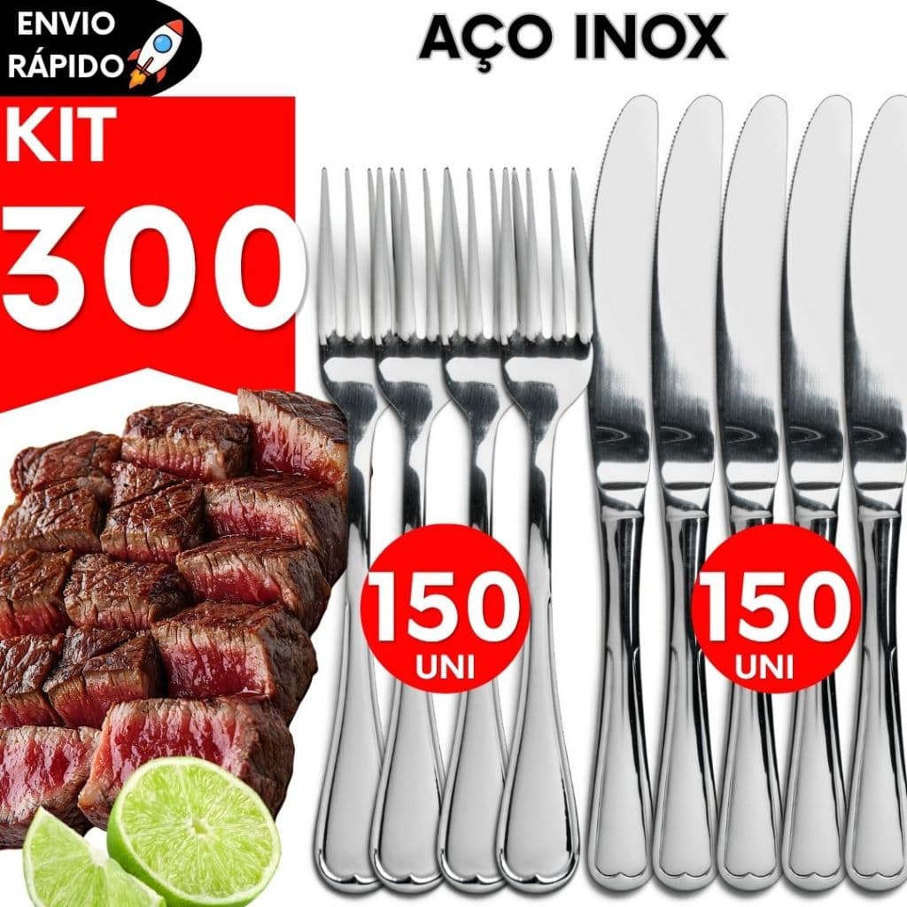 Jogo de Talher Aço Inox Talheres Utensílios de Cozinha Buffet Bares Restaurantes Pousadas Lanchonete