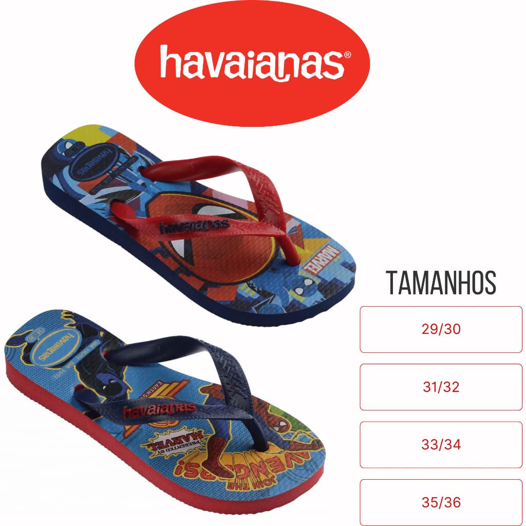 Havaianas Top Marvel ll, Havaianas Infantil Menino Original
