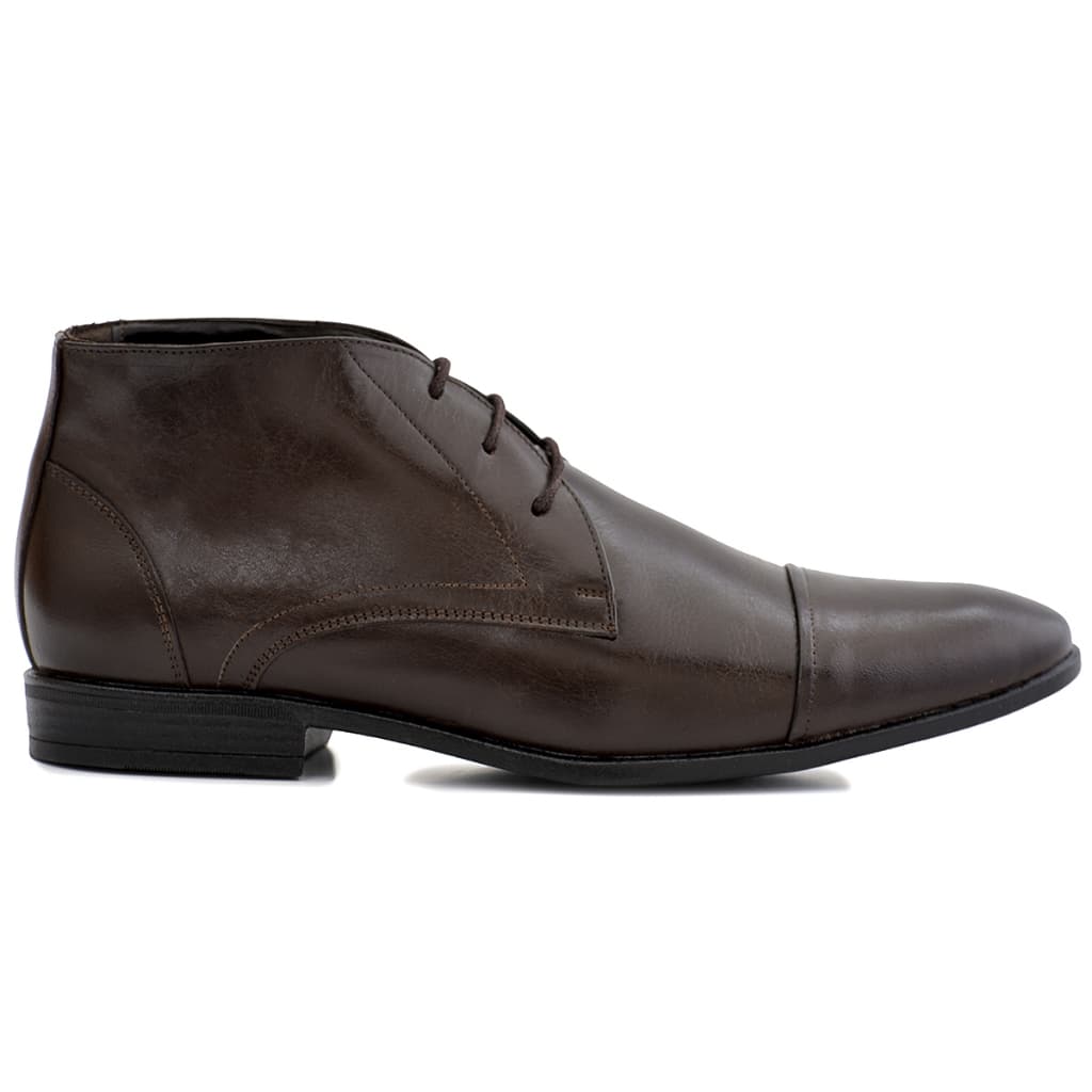 Bota Masculina em Couro Casual Estilo Chelsea Confortável Cadarço Estilosa Solado em  Borracha Premium
