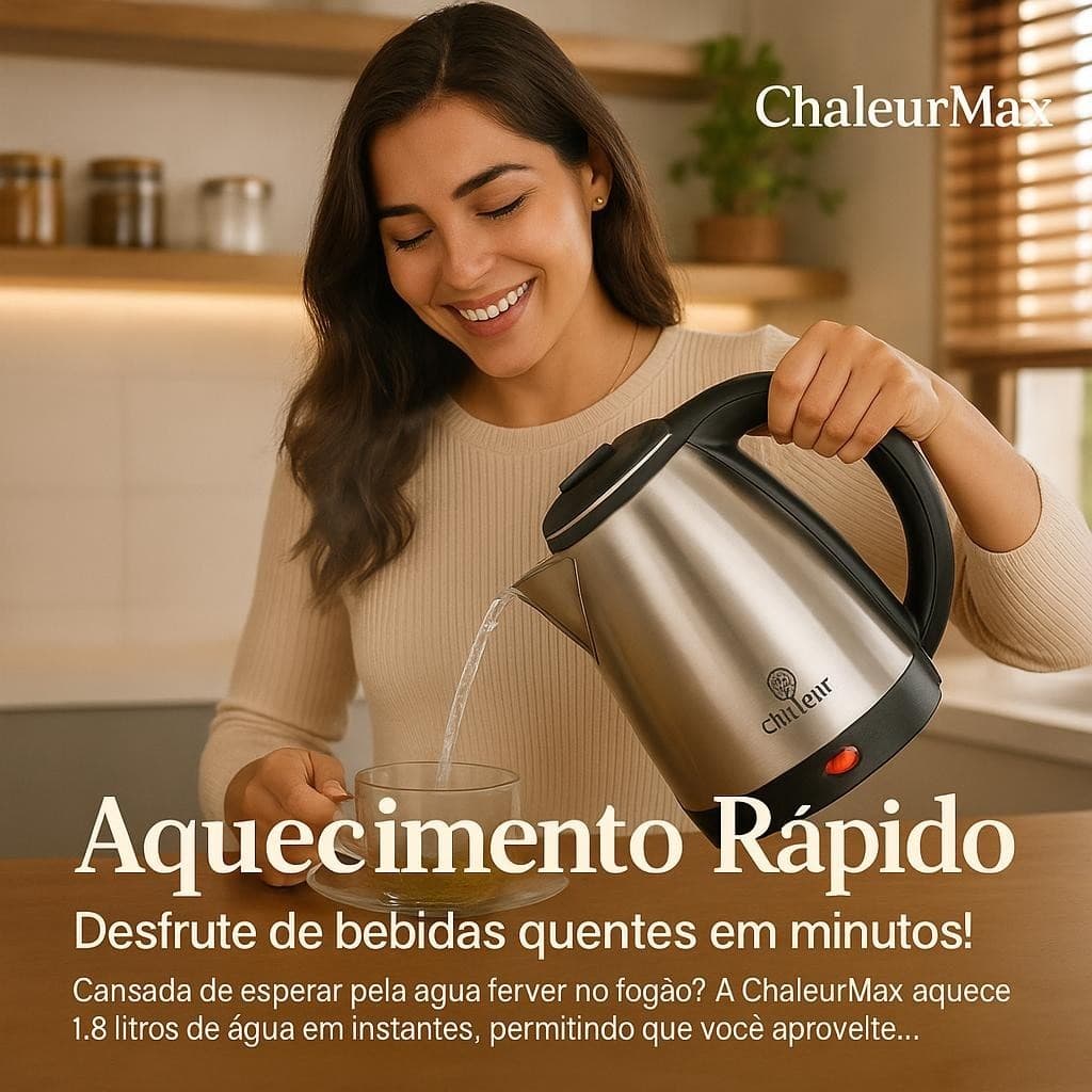 Chaleira Elétrica Inox 1.8L  220 volts 1500 w Fervura Rápida