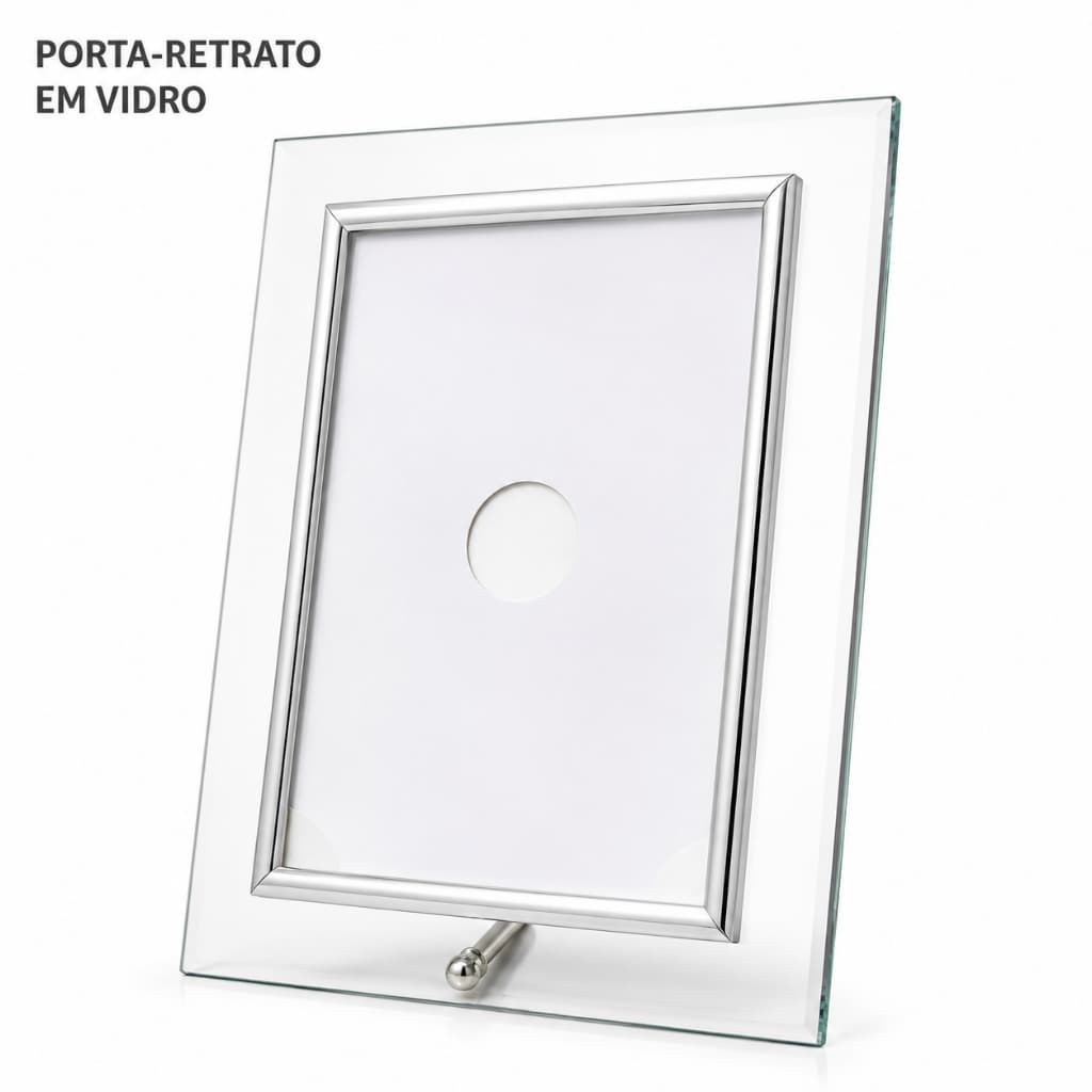 Porta Retrato de Vidro A6 15X20 Para Fotos Gravatura com Suporte  Decorativo Sala Quarto