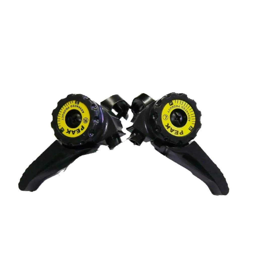 Par Alavanca Passador Trocador Marchas Peak Nylon SEM Cabos Bicicleta Bike 18 e 21 Marchas 6v 7v NOVO MOSTRUÁRO