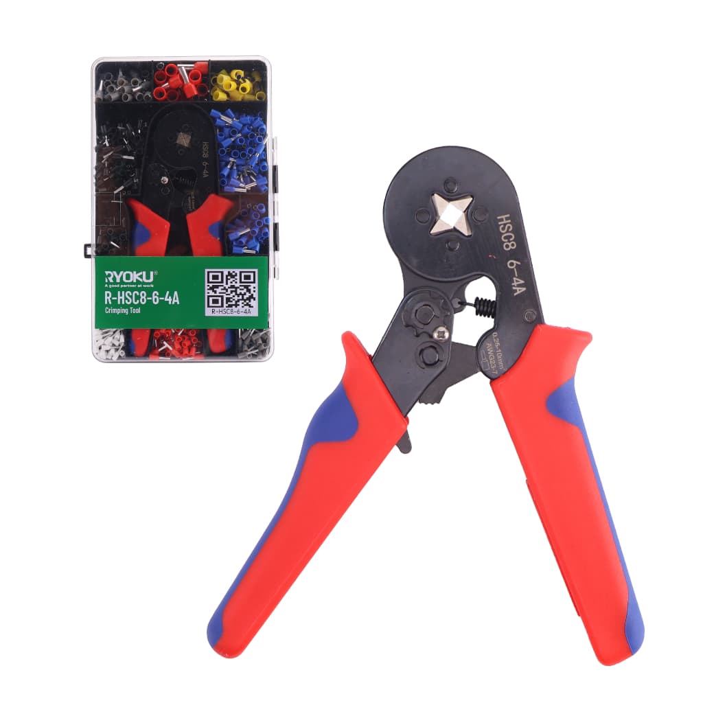 Kit Alicate Crimpar Descascador 1200 Terminais Ilhós Tubular