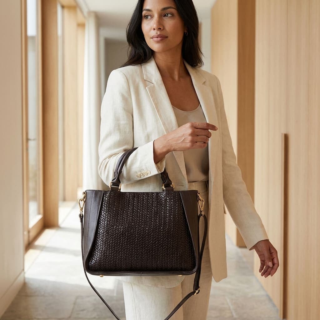 Bolsa Baú de Couro Feminina Lourdes