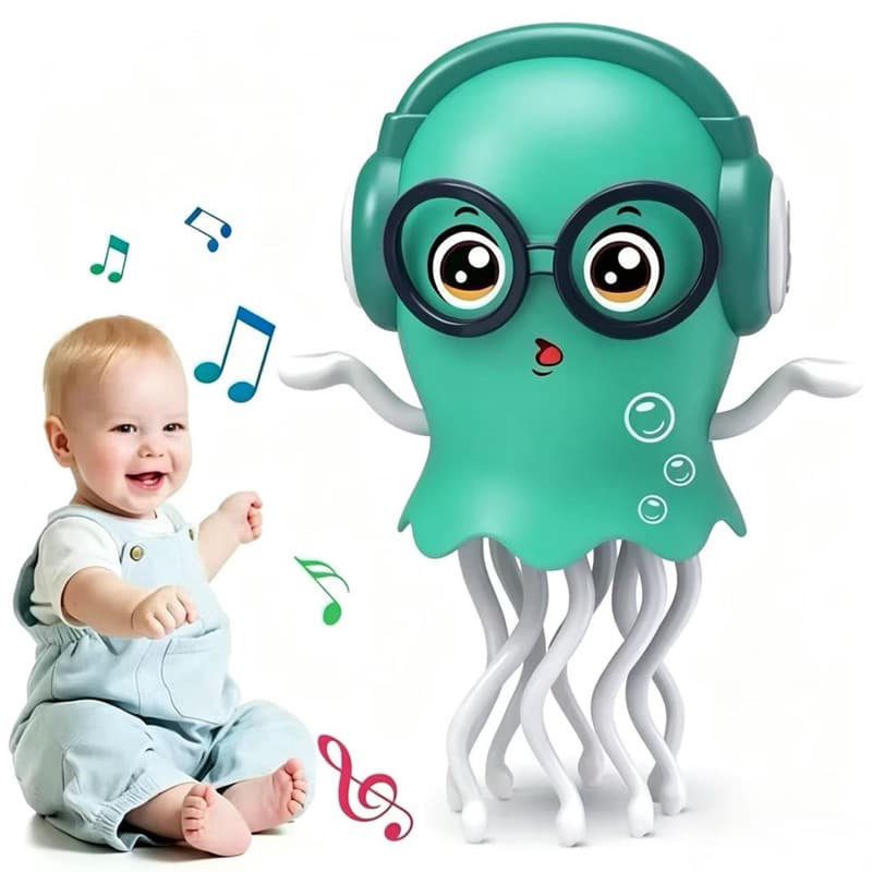 Brinquedo Musical Polvo Dançante Com Luz Led E Evitação De Obstáculos Movimenta Agua viva