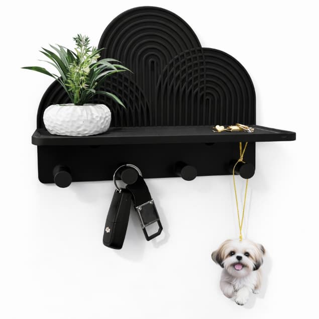 Porta Chaves De Parede Com Prateleira Organizador Multiuso Decorativo