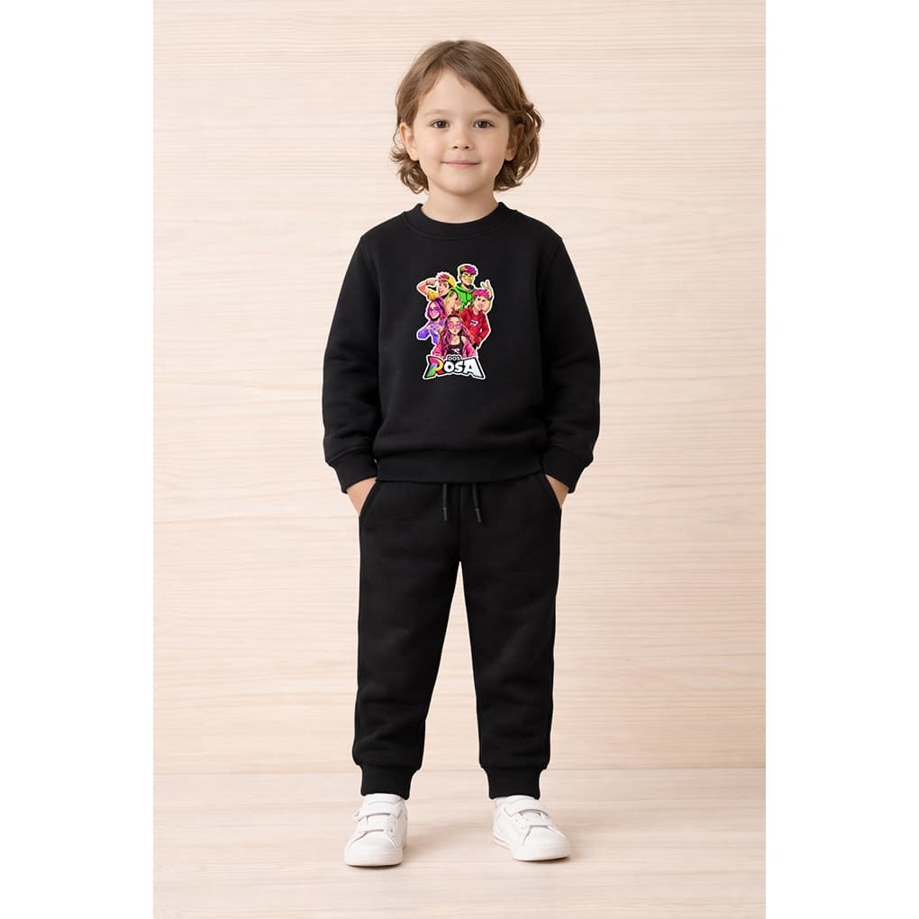 Conjunto De Inverno Infantil Blusa Careca E Calça Dos Rosa