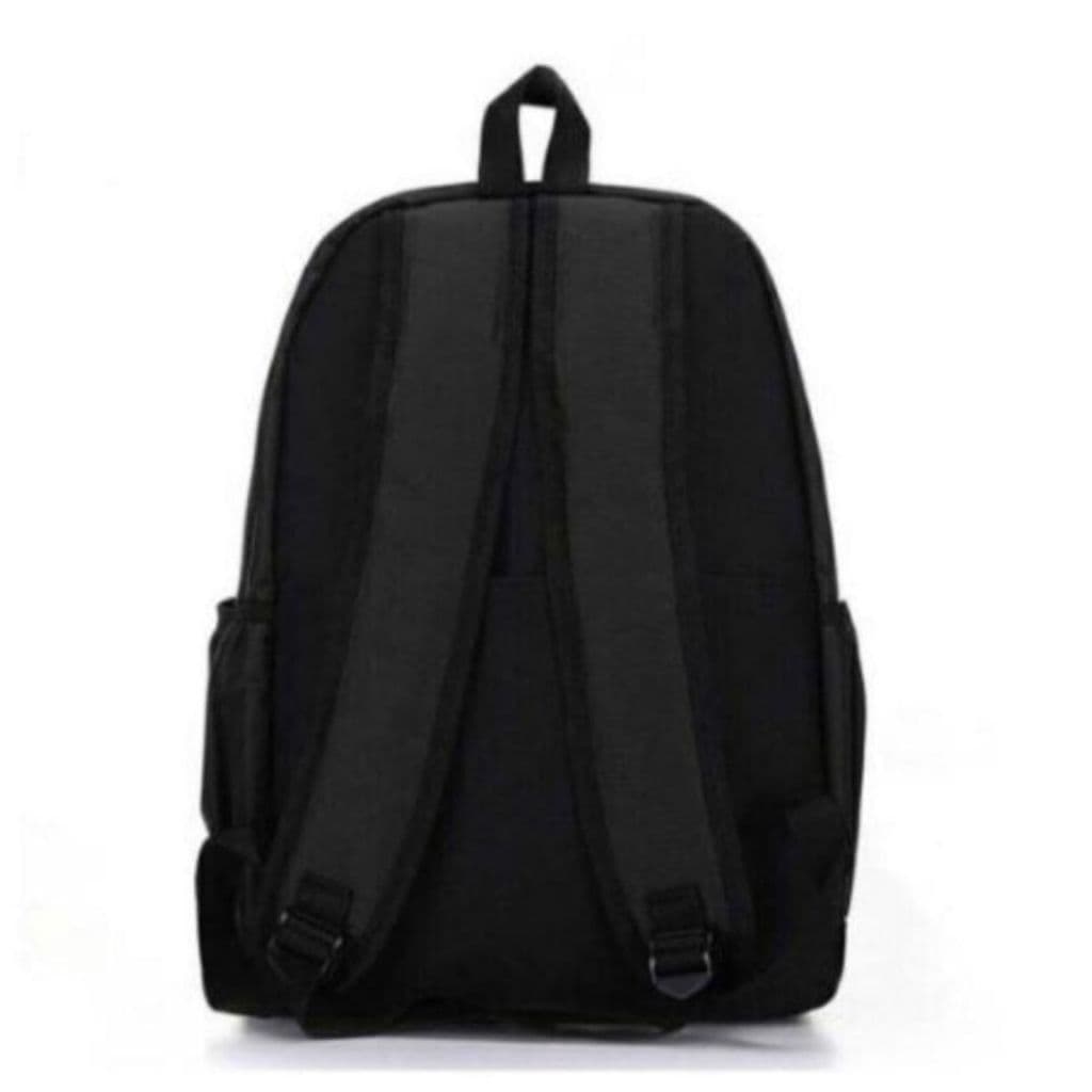 MOCHILA NYLON - Mochila Preta - Mochila de Costa - Porta Garrafa - Bolso externo