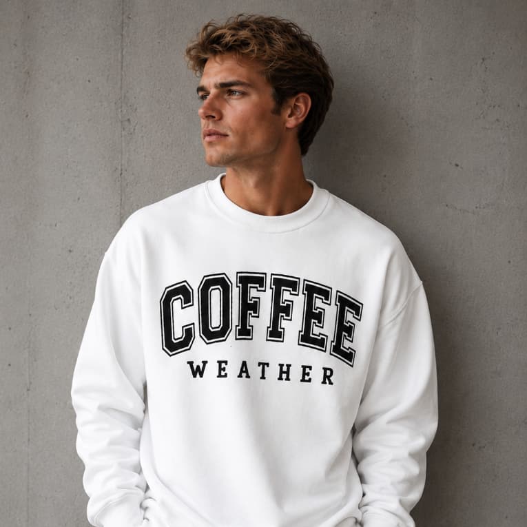 Moletom Careca Coffee Unissex Gola Redonda Flanelado Algodão Blusa de Frio Casual Oferta
