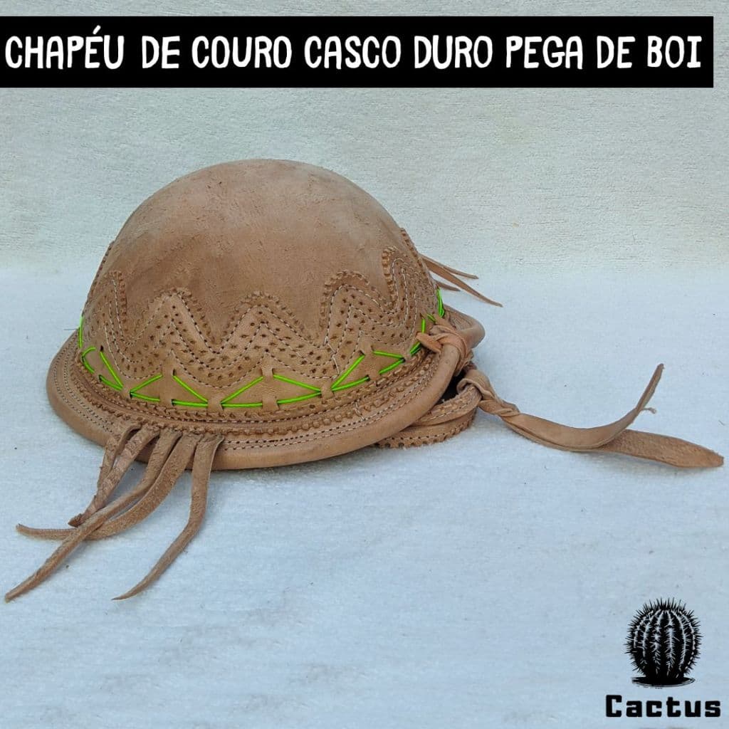 Chapéu de Couro Nordestino Vaqueiro Pega de Boi Casco Duro Legítimo Vaquejada Festa junina são João