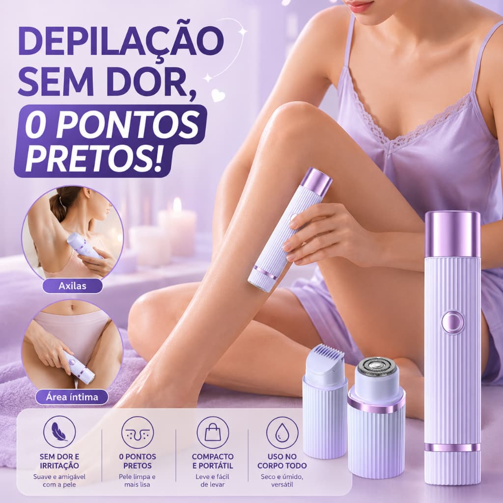 Depilador elétrico recarregável feminino, lâmina dupla, sem fio, portátil, pernas, axilas e ferramenta de remoção de pel