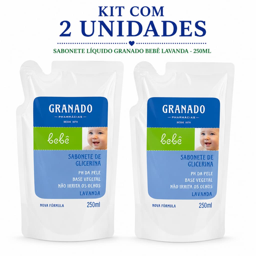 Kit com 2 Unidades - Granado Refil Sabonete Líquido Bebê, Lavanda - 250ml