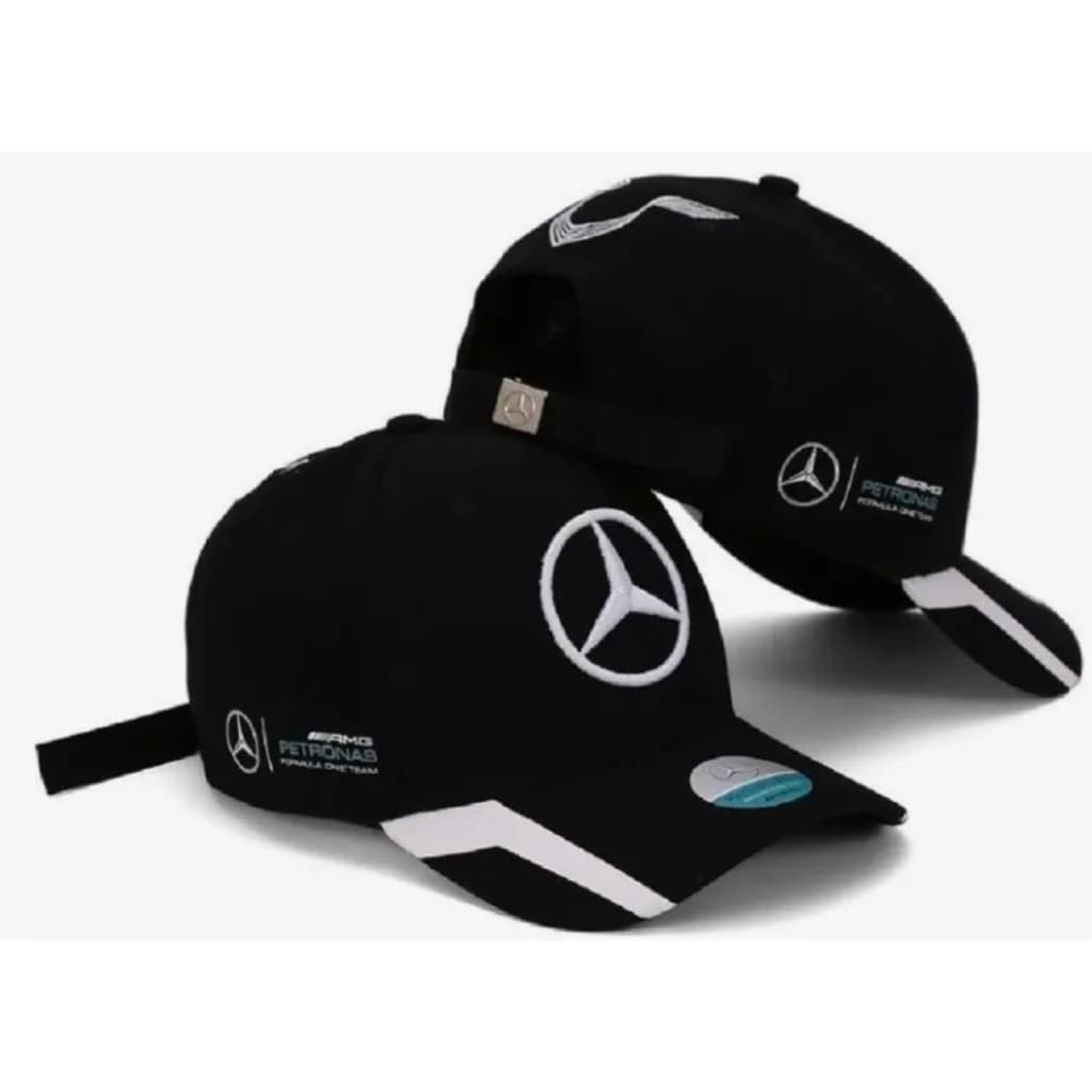 Bone Mercedes Amg Fitao Strapback Envio Imediato Cor Preto