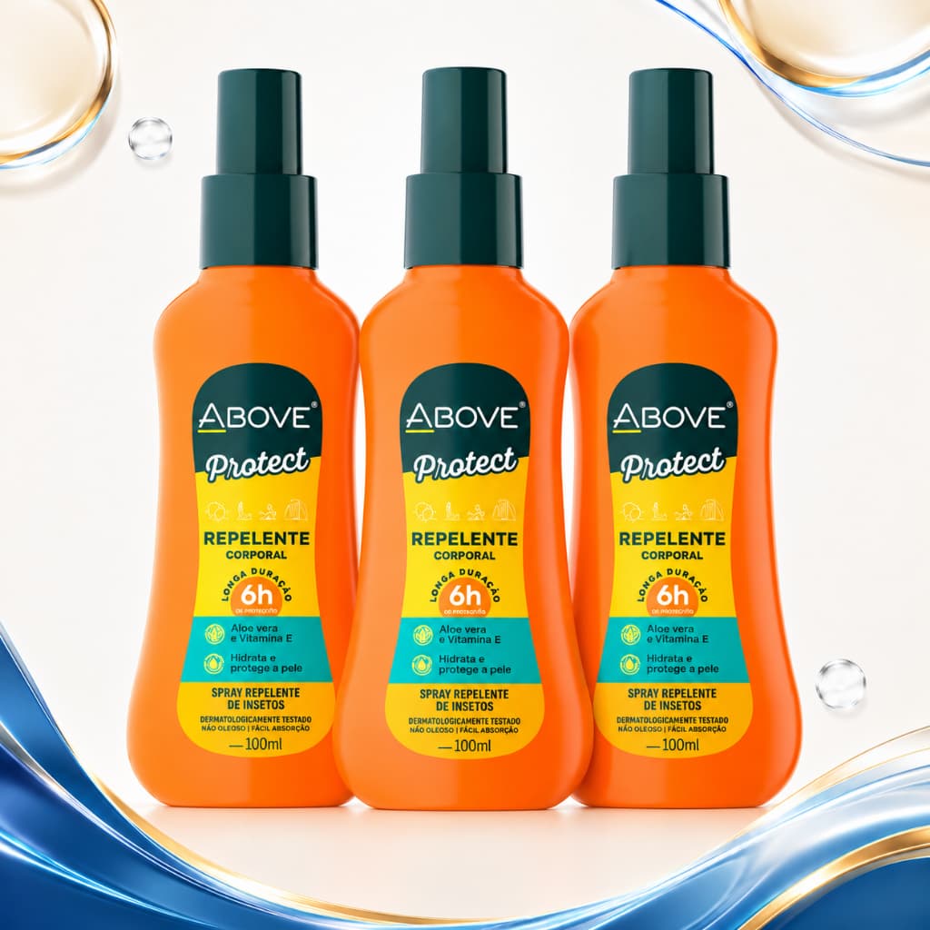 Kit 3 Repelente Above Protect Spray 100ml Deet Hidratante 6 Horas Contra Mosquito Da Dengue