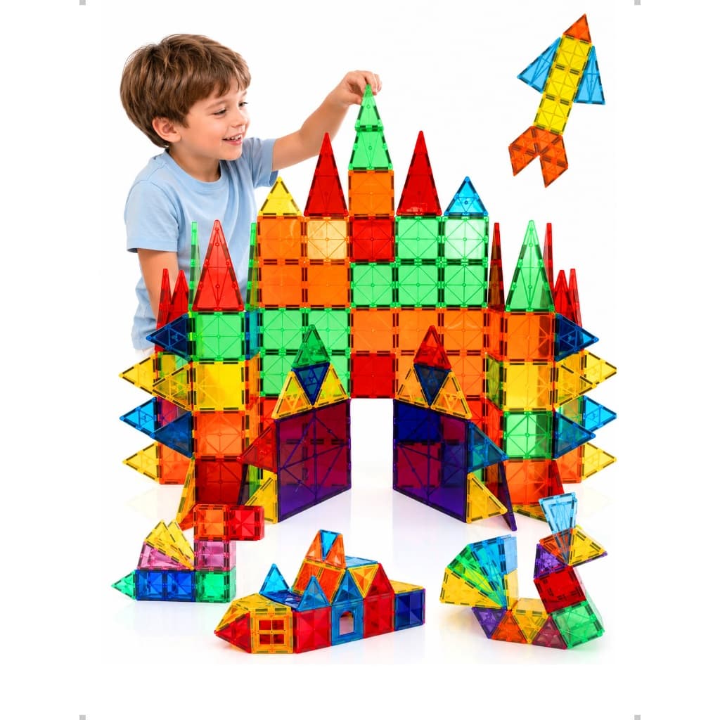 Brinquedo Educativo Blocos Magnéticos Infantil de Construção Montar STEM 32 48 60 120 Peças