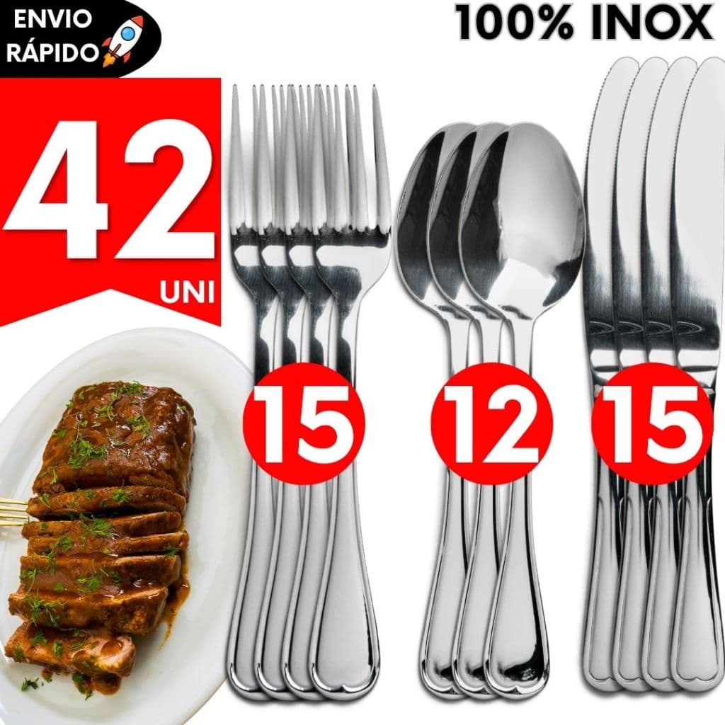 Jogo de Talheres Inox Talher Bares Doceria Pizzaria Padaria Restaurantes Pousadas Buffet