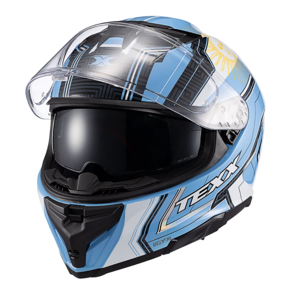 Capacete Texx Kaiman Flag Argentina Brilhante Capacete Integral Moto Esportivo Original Alta Segurança