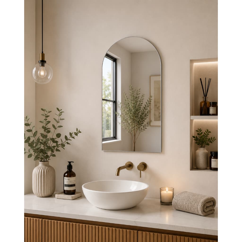 Espelho Decorativo Tipo Janela 60x40cm Lapidado Com Fita Dupla Face