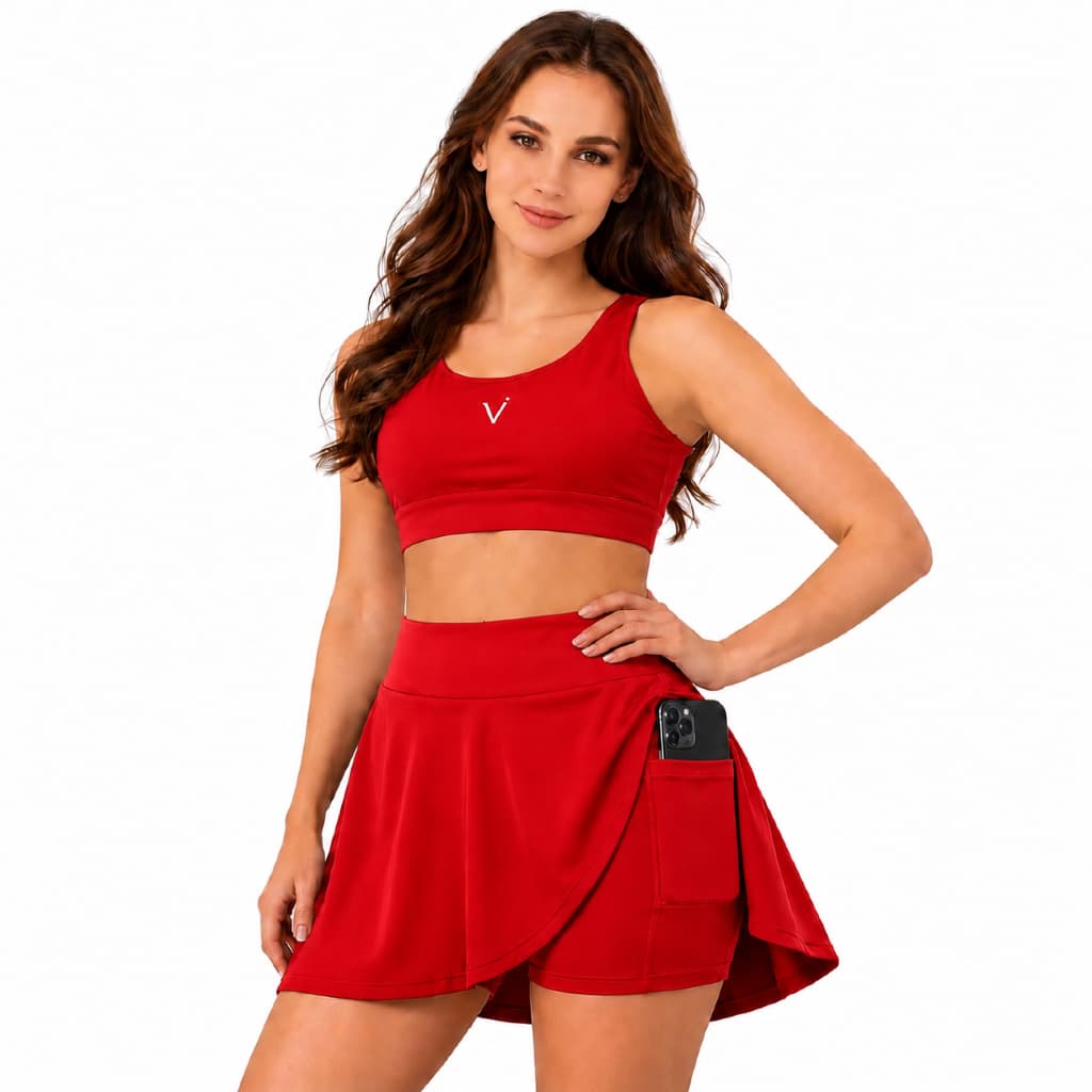 Conjunto suplex academia  slim 2 Peças TOP e SAIA/SHORT Fitness 2 em 1, zero transparência TAM. slim