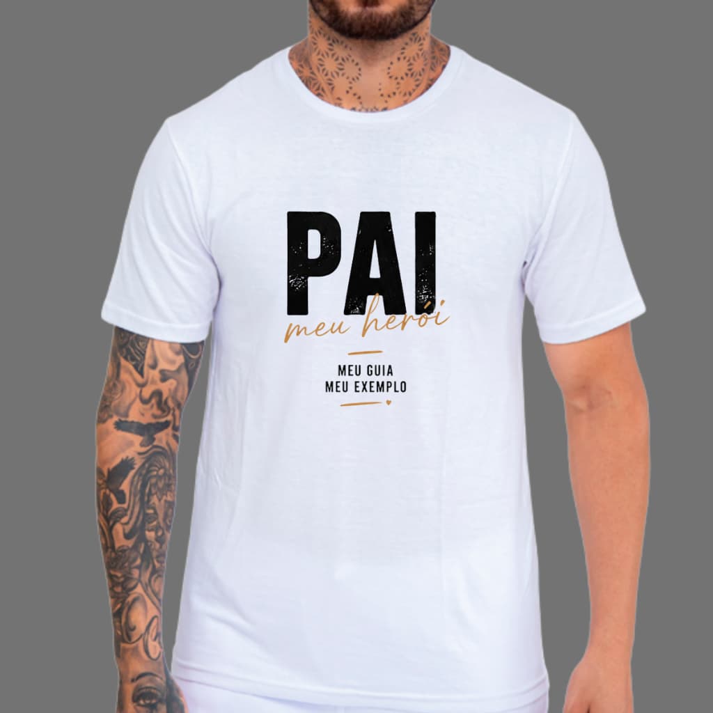 Camiseta Presente Perfeito dia dos Pais Marido Esposo 100% Algodão Pai meu Heroi