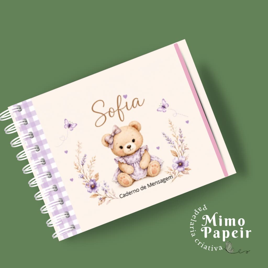 Caderno de Mensagens Assinatura( Nascimento, Chá de bebê, Aniversário) TAM.16X22