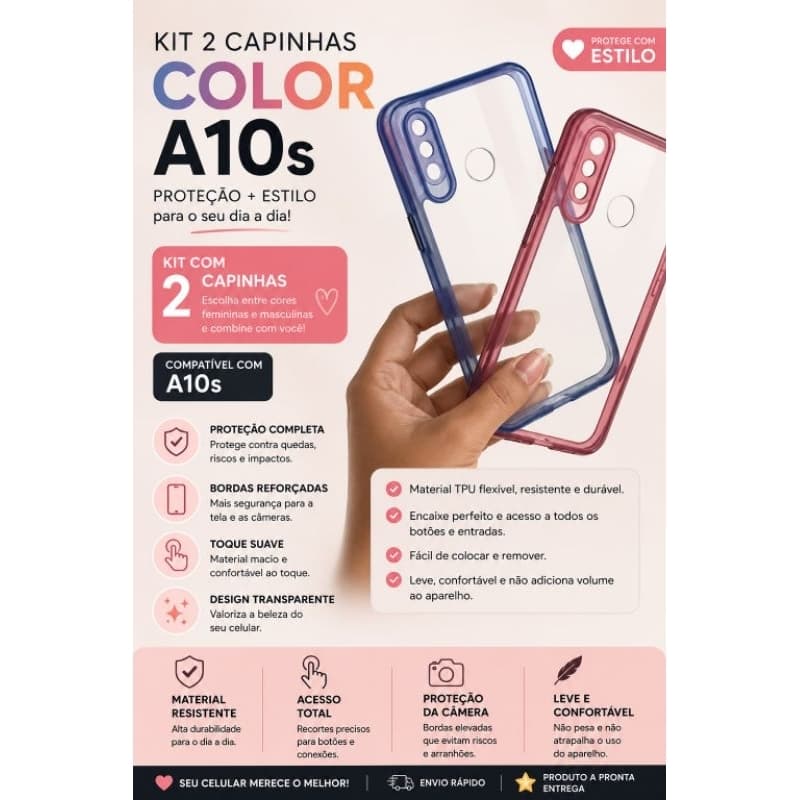 kit 2 capinhas samsung A10s feminino ou masculino